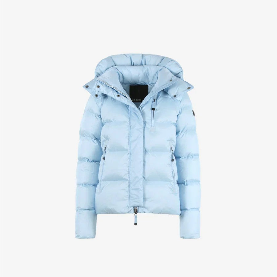 Navy Blue Water-Repellent Down Puffer Jacket – 100% Feather Fill